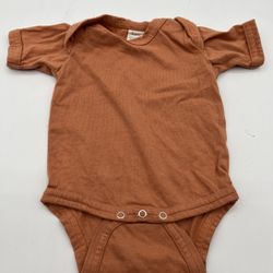 Kate Quinn Short Sleeve Lap Neck Bodysuit Orange Newborn 
