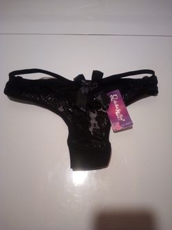 Womens' Sexy Lace Thongs G-string Black