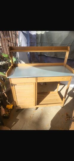 44 in. W x 49.5 in. H x 18.5 in. D Outdoor Garden Potting Bench Table Work Bench
