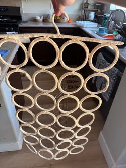 Woven Rattan Scarf Hanger Organizer