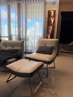 Chair with ottoman