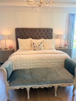 Custom Luxury King Tufted Bed | Restoration Hardware Inspired