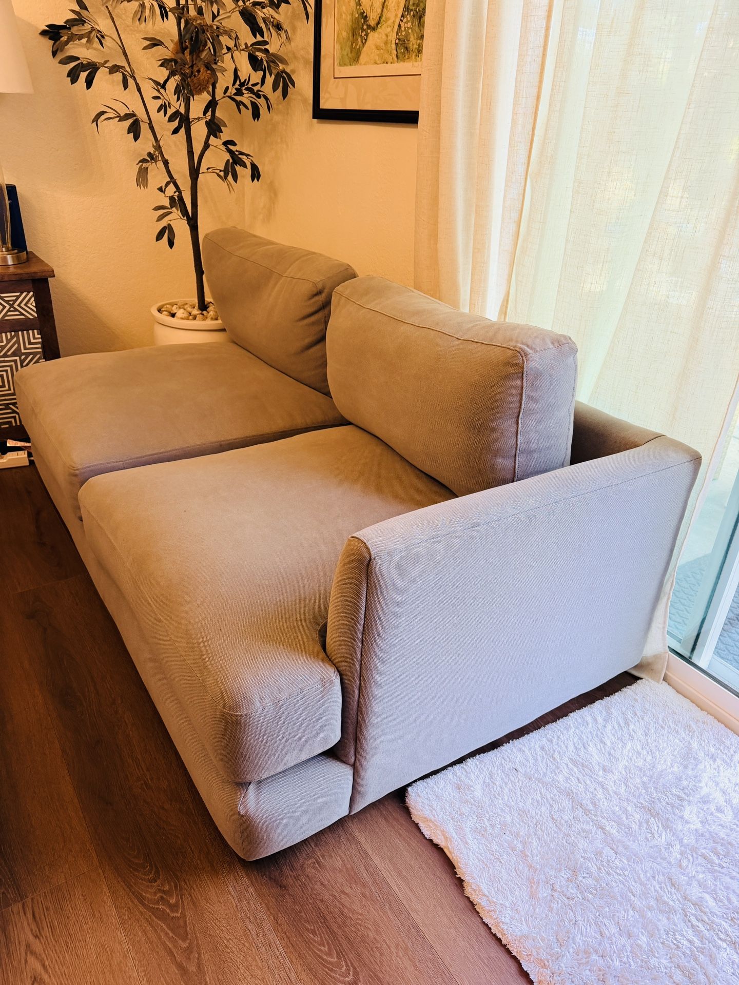 West Elm Couch Loveseat Sofa Gray Frost