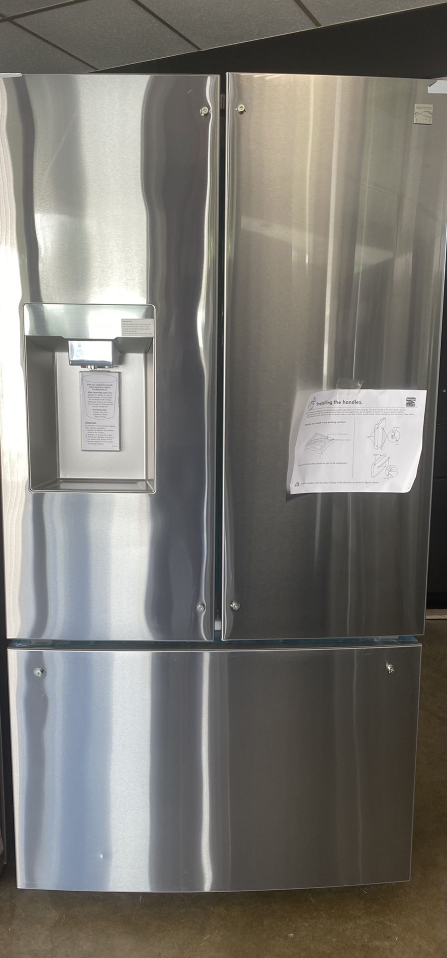 Stainless steel Kenmore elite refrigerator French door