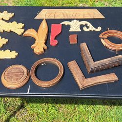 19 Unique Salvaged Wood Piece Parts Art Craft Supplies Project Woodworking Clock Case