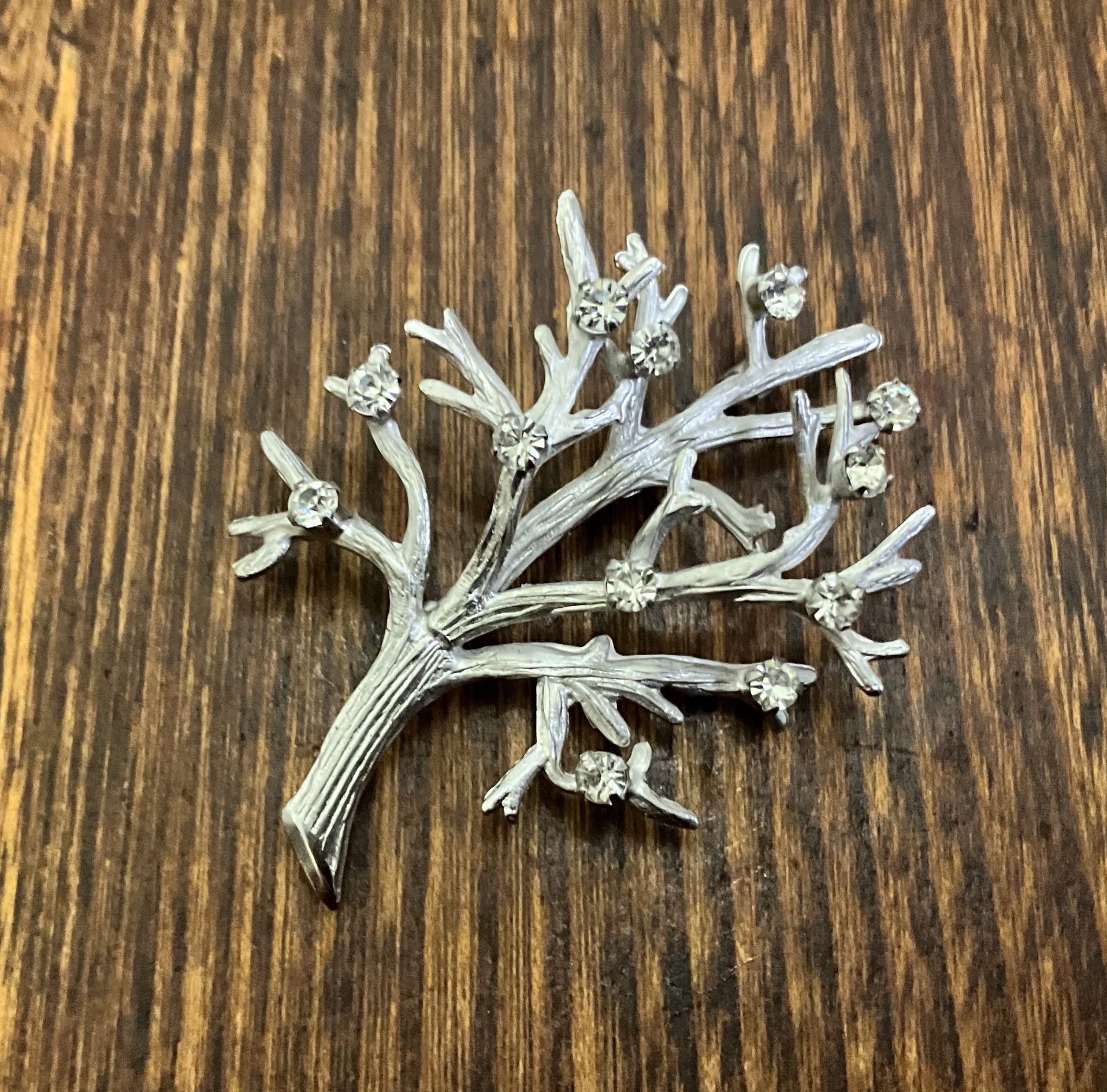 Tree Of Life Sterling Silver Cz  Brooch