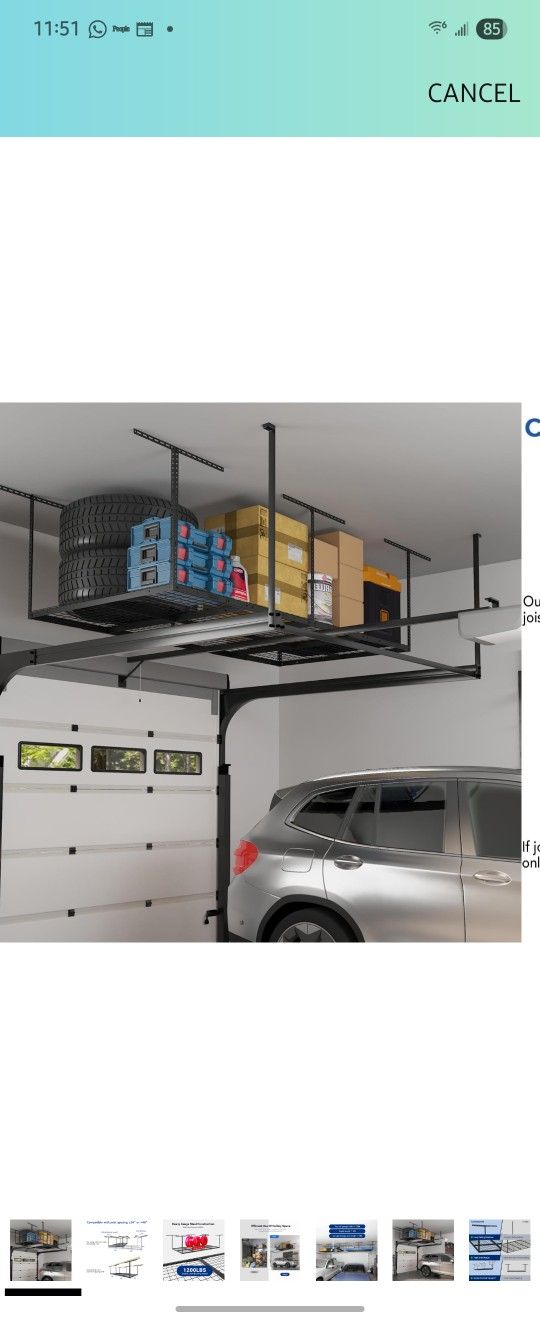  Heavy-Duty Overhead Garage Storage Rack