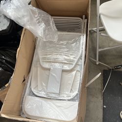 Brand New White Folding Party Chairs In box!