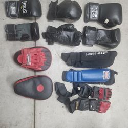 UFC Boxing Gear. Assorted Gloves. Shin Guards 