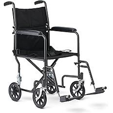New Medline Durable Steel Transport Wheelchair w/swing away Foot Rests