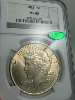 1922 Peace Silver Dollar NGC MS65 CAC