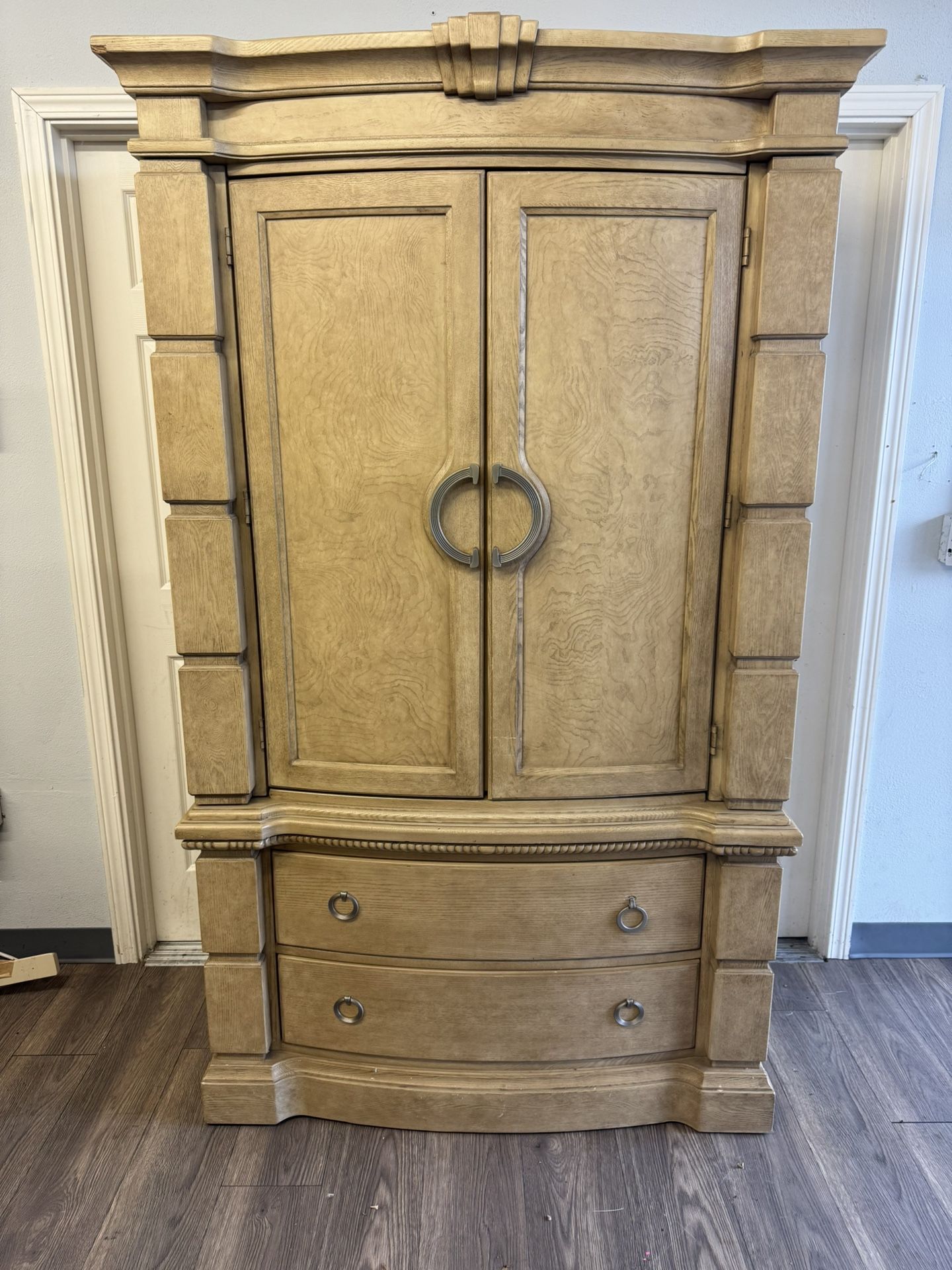 Oversized 2 Piece Armoire Cabinet Hutch Stand