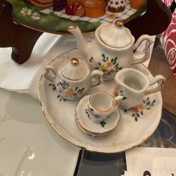 VINTAGE MID CENTURY PORCELAIN MINIATURE TEA SETS
