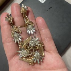 Vintage Trifari Earrings And Brooch