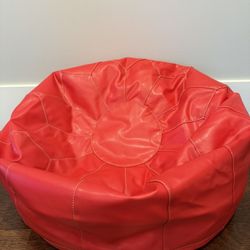 Land of Nod Red Moroccan-Style Pouf Bean Bag