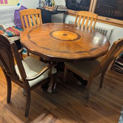 52" Round Dining Room Table and Chairs