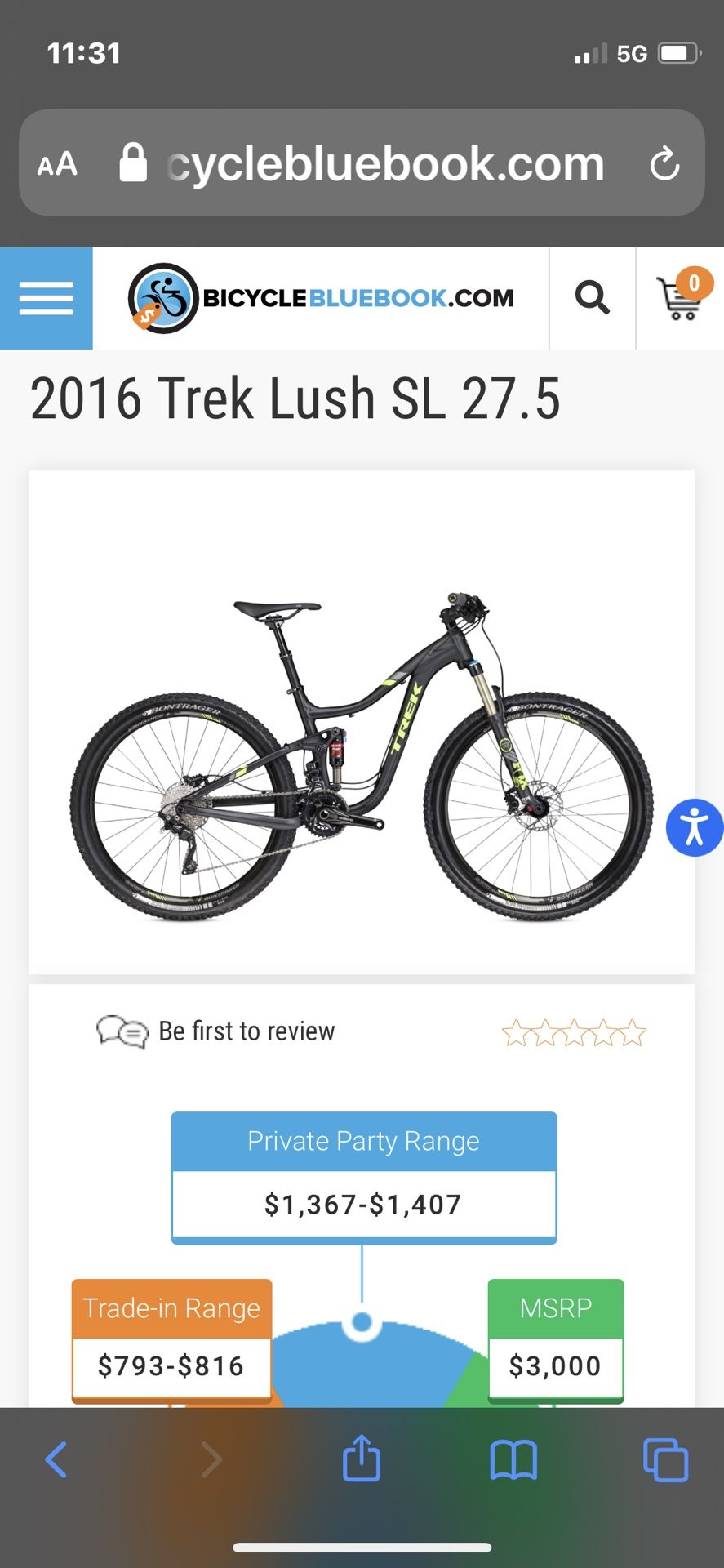2016 Trek Lush SL 27.5