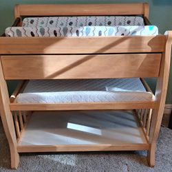 Storkcraft Tuscany Dressing Table / Changing Table - Natural Wood