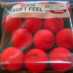12 Srixon Soft Feel Golf Balls - Hot Red