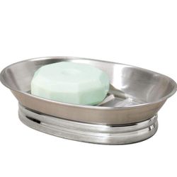 iDesign York - Bandeja de metal para jabón, bandeja para encimera de baño, ducha