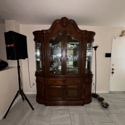 Traditional Wood China Cabinet / Hutch with Glass Display OBO