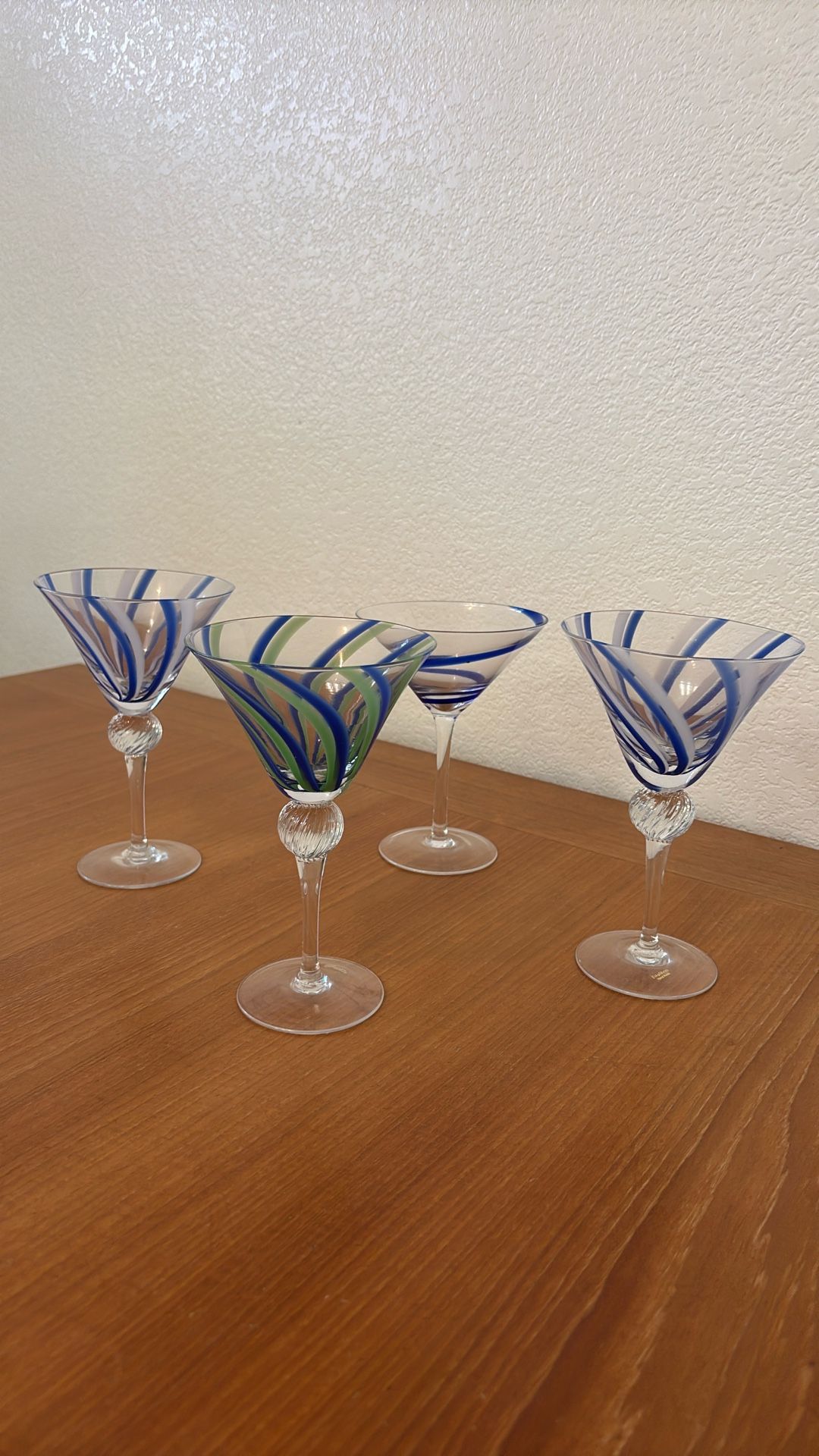 Crystal Swirl Martini Glasses