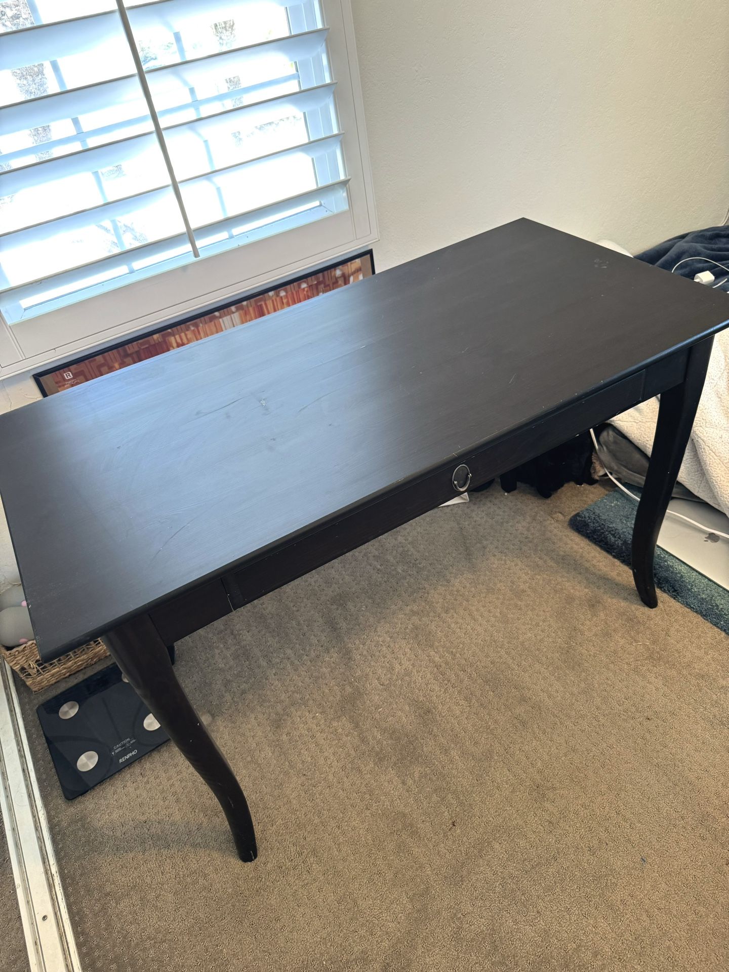IKEA Leksvik Black Curved Leg Writing Desk