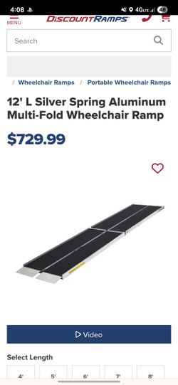 12'LSilver Spring Aluminum Multi-Fold Wheelchair Ramp