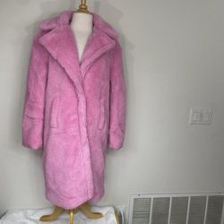 Brand New Women's Azalea Wang Max Luxe Faux Fur Coat Size Large