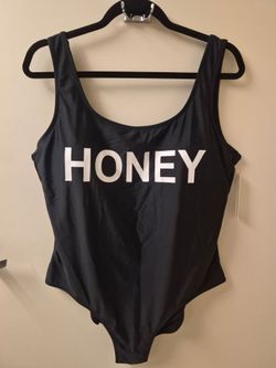 Black one-piece swimsuit