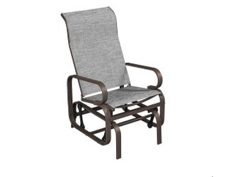 Outdoor Patio Glider, Rocking Lounge Chair with Sling Fabric and Steel Construction for Porch Patio Balcony Set of 1