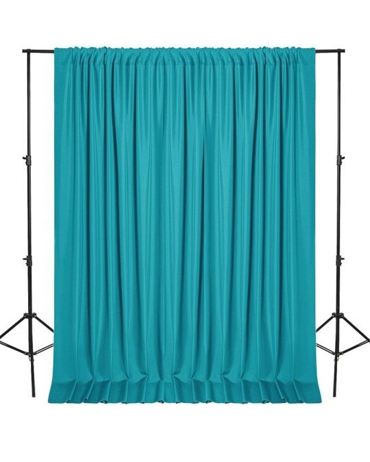 10x10 FT 2 Panels Dark Teal Backdrop Curtains for Parties, Photography Backdrop Drapes with Rod Pockets for Wedding Decorations Birthday