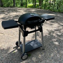 Vanston Portable Stand-up Propane Grill, Gas Grill, Cart Style, Black