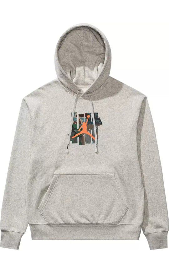 Nike Air Jordan Undefeated Strikes Hoodie Sweatshirt Size XLarge Grey DX4300-050