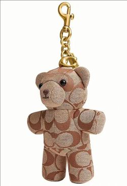 Coach Signature Bear Bag Charm Keychain