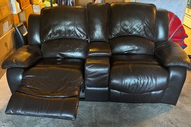Brown loveseat