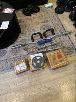 Olimpic weights and https://offerup.com/redirect/?o=YmFycy5SZWFk the description below price is not $12.