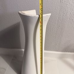 White Pedestal Sink Base 