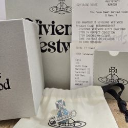 Vivienne Westwood Kitty earrings with dust bag only