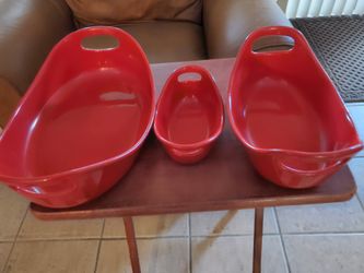 Rachel Ray Oval Stoneware Baking Serving Dishes (X3)