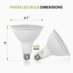 NEW- PAR38 LED Dimmable Outdoor Flood Light 5000K 15W  6 Pack