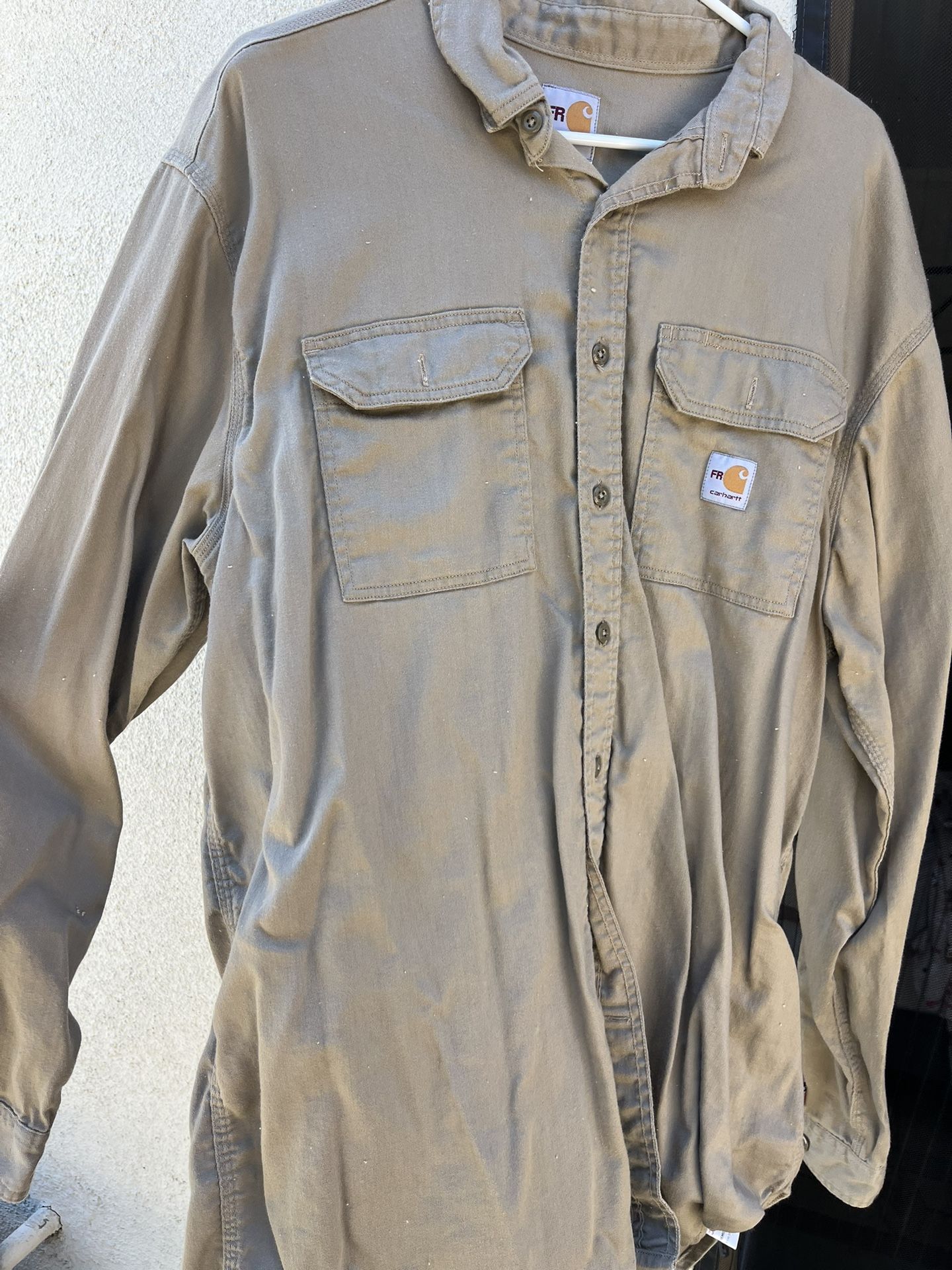 Carhartt men’s fire resistant long sleeve button shirt for work