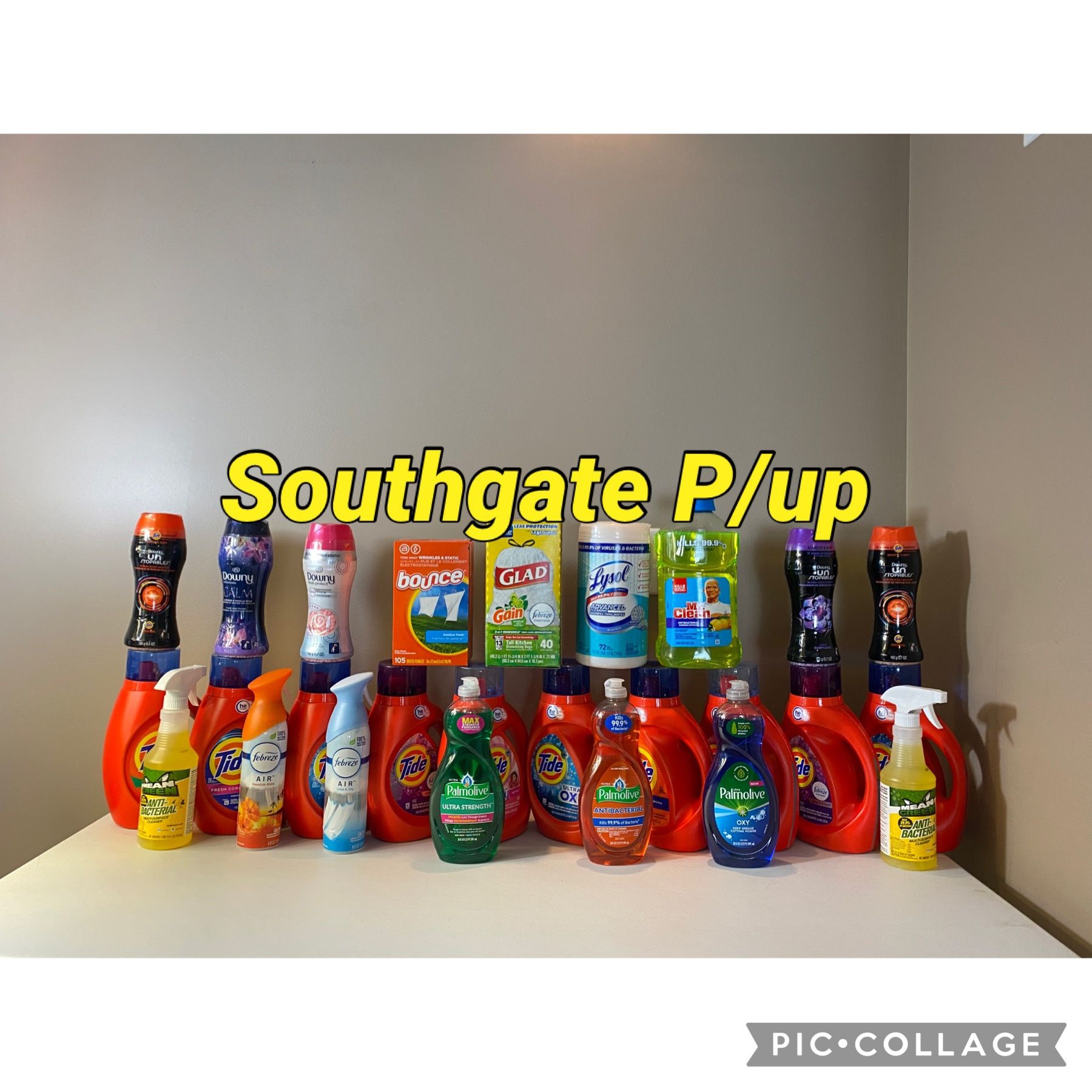 Bundle 26items (tide 46oz Not37,Glad Forceflex,lysol,febreze,bounce105)