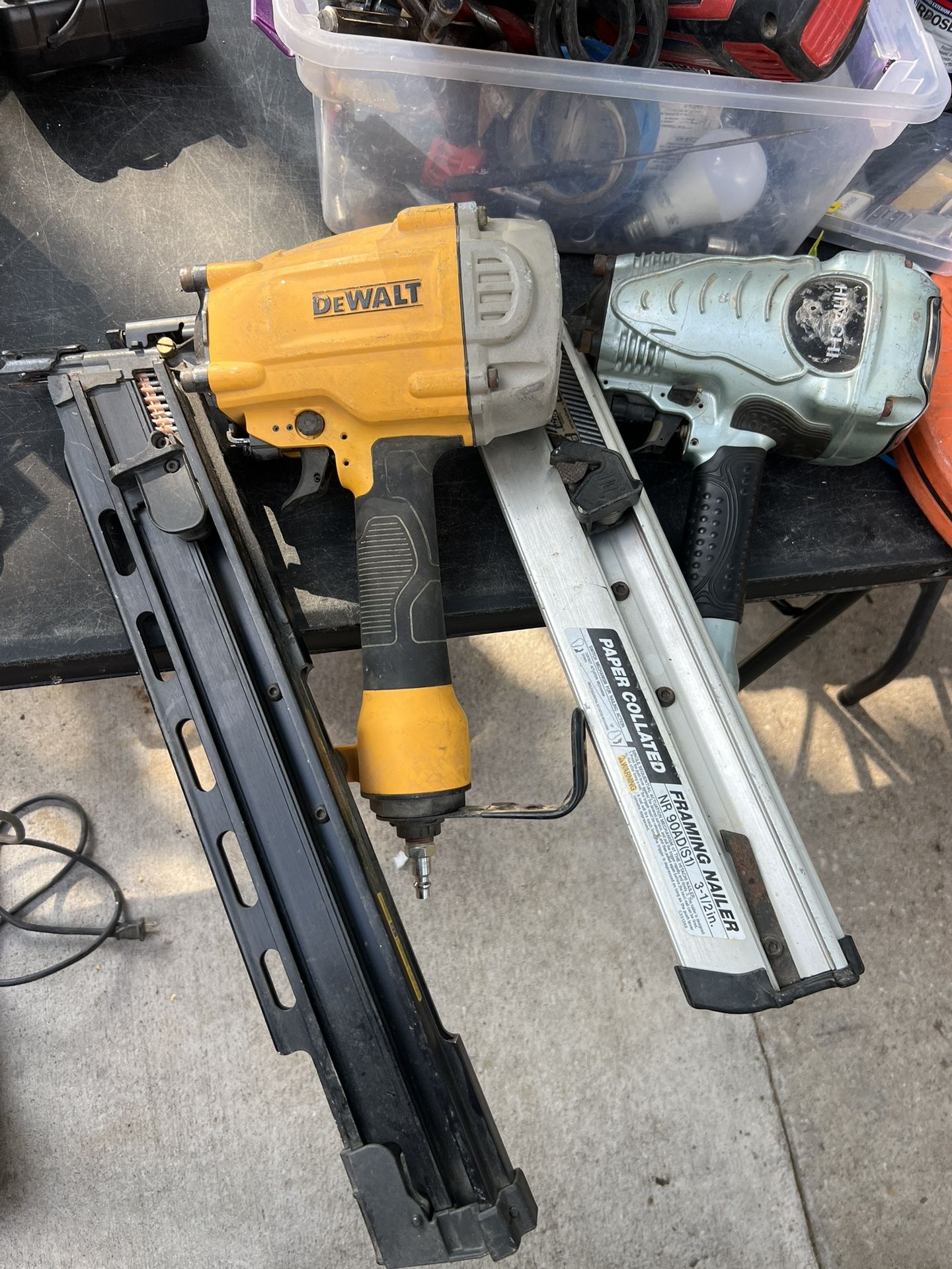 FRAMING NAILER DEWALT AND ITACHI