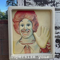 Serious Inquiries Only; Very Rare Vintage 1970s Three Dimensional Ronald McDonald Restaurant Sign: