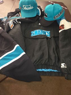 Vintage sharks sharks sharks hats and jacket lrg$$$$$