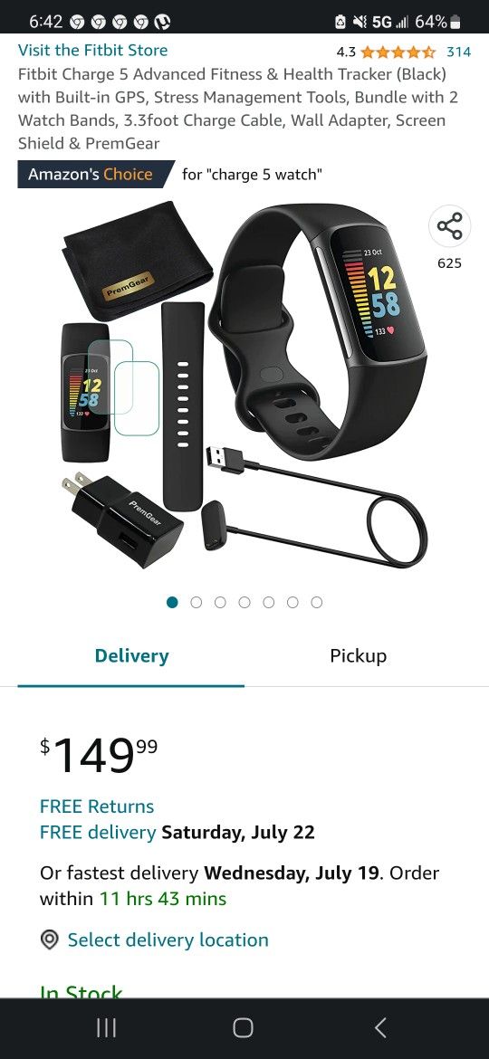 Have A New Fitbit Chatge 5 In Box Not Used Just Setup And Accessories 