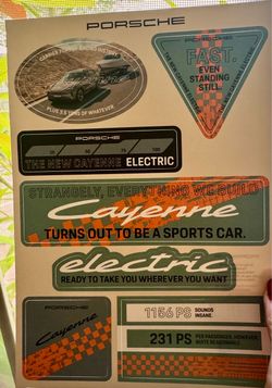 Porsche Cayenne Electric Sticker Sheet