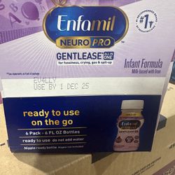 Baby Formula Gentle Lease Formula Ready To Use 6.oz Each Box Has  6 Pack 
