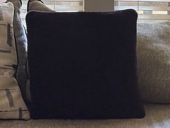 Solid Black Square Throw Pillow